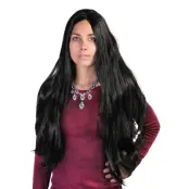 Lång Svart Peruk - One size