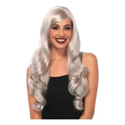 Lång Vågig Grå Deluxe Peruk - One size