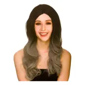 L.A Glamour Svart/Grå Peruk - One size