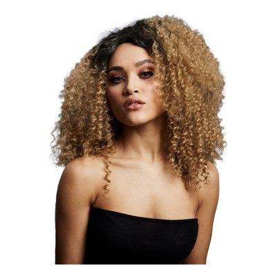 Lizzo Karamell Tvåtonad Lockig Peruk - One size
