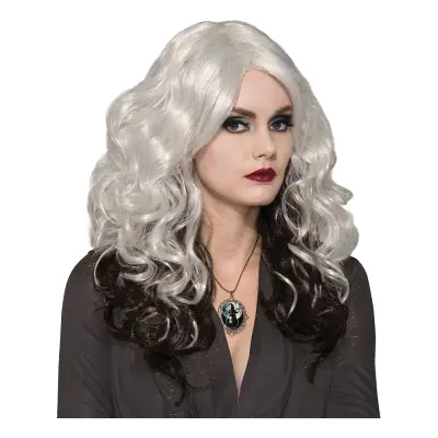 Lockig Peruk Silver och Svart - One size