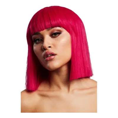 Lola Magenta Peruk med Lugg - One size