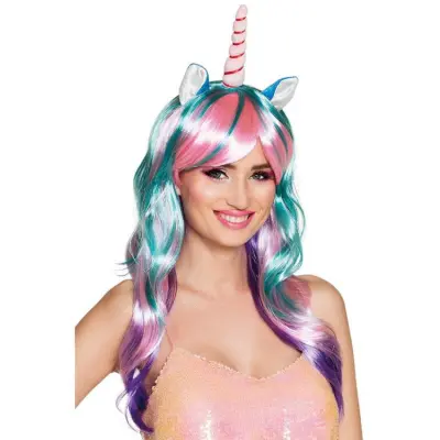 Magisk Enhörning Peruk&Horn