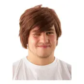 Manlig Brun Peruk - One size
