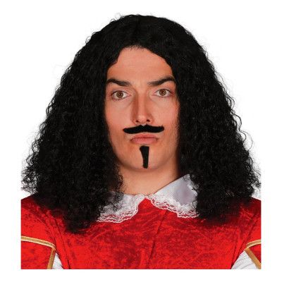 Medeltidsman Svart Perukset - One size