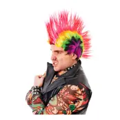 Mohikan Regnbågsfärgad Peruk - One size