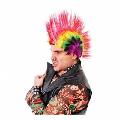 Mohikan Regnbågsfärgad Peruk - One size