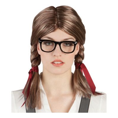 Nörd med Glasögon Peruk
