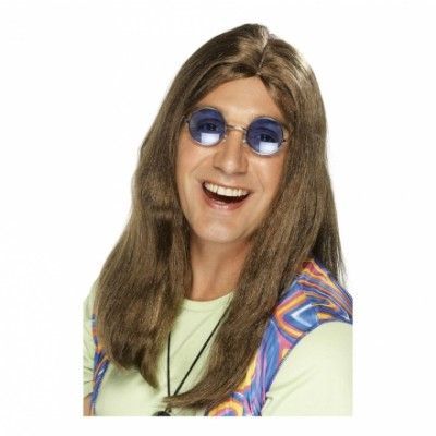 Neil Hippy Brun Peruk - One size