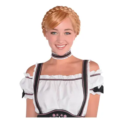 Oktoberfest Blond Peruk med Fläta - One size