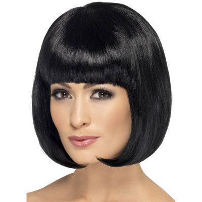 Page-frisyr Peruk Svart
