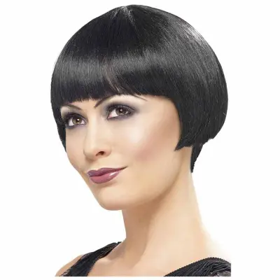 Peruk 20-tals Flapper Svart