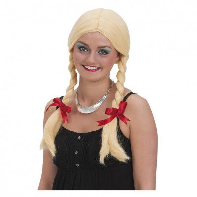 Peruk Blond med Flätor