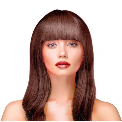 Peruk Långt Rakt Hår - Brun