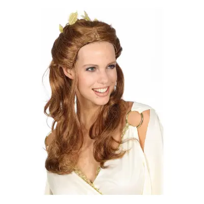 Peruk med Gyllende Löv Brun - One size