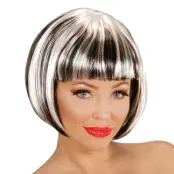 Peruk Page Svart/Vit - One size