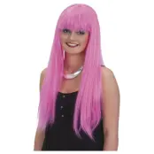 Peruk Rosa med lugg - Leksaksaffären -  Leksaksaffären