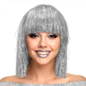 Peruk Silver Glittrig - One size