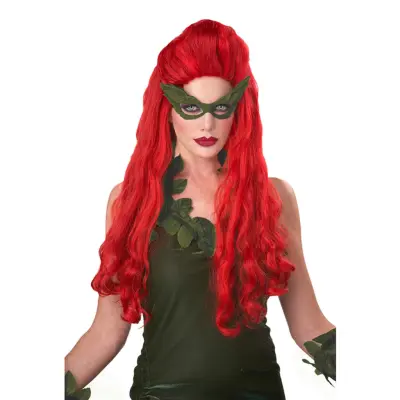 Poison Röd Lång Peruk - One size