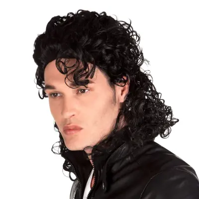 Popstjärna Svart Peruk - One size