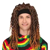 Rastaperuk med Svart Pannband - One size