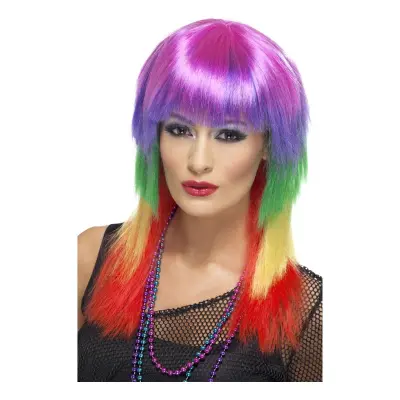 Regnbågsfärgad Rock Peruk