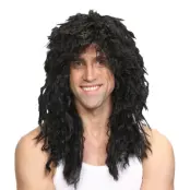 Rockstjärna Svart Peruk - One size