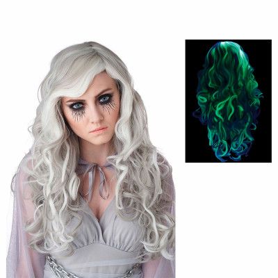 Självlysande Lång Peruk - One size