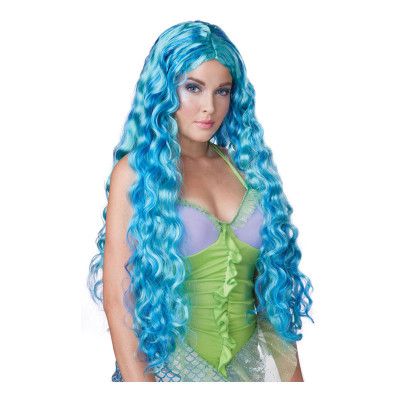Sjöjungfru Blå Peruk
