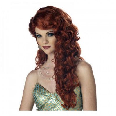 Sjöjungfru Rödbrun Peruk
