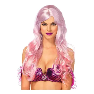 Sjöjungfru Rosatonad Deluxe Peruk - One size