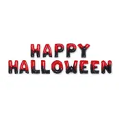 Ballonggirlang Happy Halloween Röd/Svart