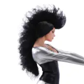 Stor Svart Punk Peruk - One size