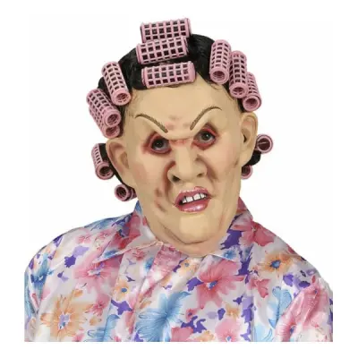Svärmor Mask med Peruk och Hårrullar - One size