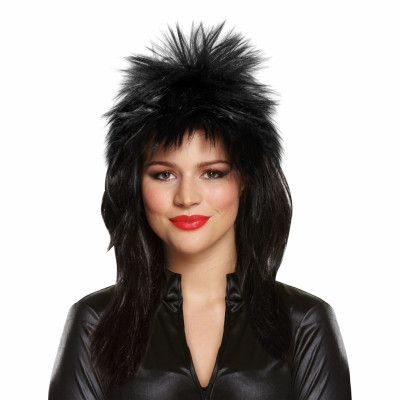 Svart 80-tals Peruk - One size