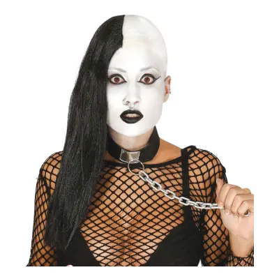 Svart-Vit 50/50 Peruk - One size