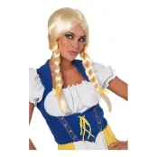 Sverigeflickan med Flätor Peruk