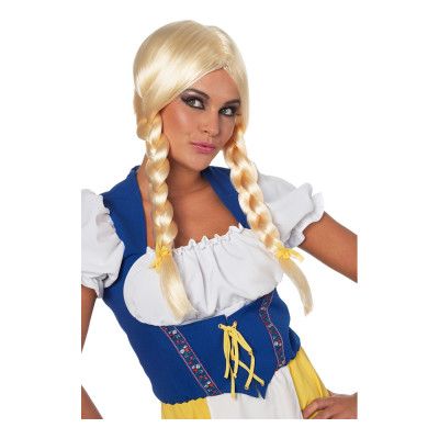 Sverigeflickan med Flätor Peruk