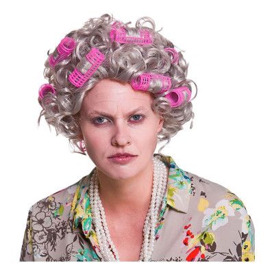 Tant Peruk med Hårrullar - One size