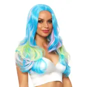 Unicorn Lång Deluxe Peruk - One size