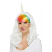 Unicorn Peruk Vit - One size