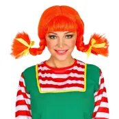 Världens Starkaste Flicka Orange Peruk - One size