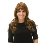Vågig Brun Peruk - One size