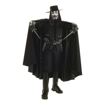 V For Vendetta Deluxe Maskeraddräkt - One size