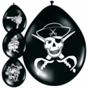 Ballonger pirat svarta 8-pack