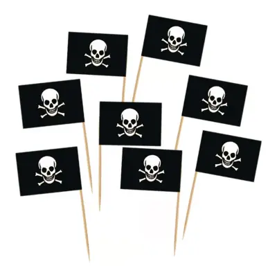 Cocktailflaggor Pirat - 50-pack