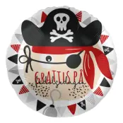 Folieballong Grattis på Födelsedagen Pirat