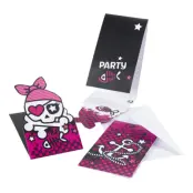 Inbjudningskort Pirat Rosa - 6-pack