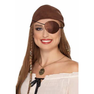 Ögonlapp Pirat Satin Brun