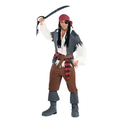 Cast Away Pirat Maskeraddräkt - Medium/Large